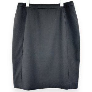 NWT REISS Huxley Gray Black Tailored Wool Blend Suiting Fabric Pencil Skirt sz 8